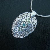 Image of PMC Necklace - Vintage Oval Floral Necklace PMC Pendant