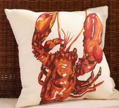 Image of FF Lobster Outdoor Pillow Panel Fabric Pottery Barn Fabric S349