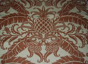 Image of FF Tommy Bahama Harbor Court Sunbrella Outdoor Fabric Pinapple Damask S344