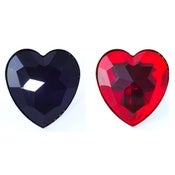 Image of Chunky Gem Heart Ring - Black or Red