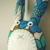 Image of Lavender rabbit in turquoise and cobalt blue