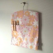 Image of bubblegum pink vintage fabric clothespin bag