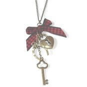 Image of Tartan Bow Charm Necklace