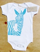 Image of Zebra One-piece (Blue on White)