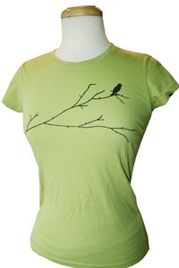 Image of Bird on Branch - Kiwi Short Sleeve