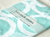 Image of  Linen Tea Towel / Hand Dyed Batik / Sea Glass / Pause