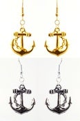 Image of Metal Anchor Earrings - Gold and Silver