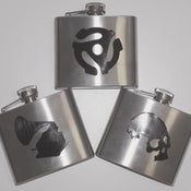 Image of Stainless Steel Flask Embellished with Recycled Vinyl Records