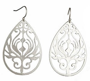 Image of Silver Peacock Earrings