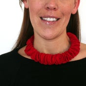 Image of Red poppies felt necklace