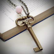Image of art nouveau gold key necklace