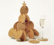 Image of BAMBUM, the christmas tree made of bamboo coasters.