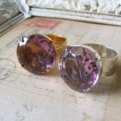 Image of Amethyst Rhinestone Cocktail Ring
