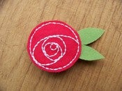 Image of Felt rose brooch