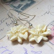 Image of Cream Lily dangle vintage inspired earrings