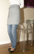 Image of Linen Cafe Apron-Blue and White Small Checkered