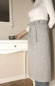 Image of Linen Garcon Apron- Blue and White Small Checkered