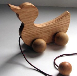 Image of Hand Crafted Wooden Pull Duck (Oak)