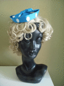 Image of Sweetheart Hat in Turquoise Polka Dot