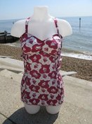 Image of Vintage 1950s Peter Pan Swimsuit - Nautical Design - Size 14