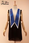 Image of Miss Patina Unique Open Front Pointed Collar Little Black Dress