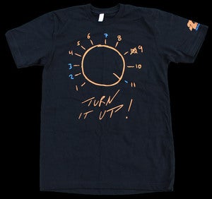 Image of -273 Turn it Up T - Black -Gold/Blue print