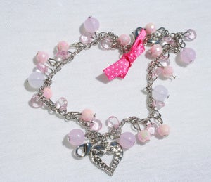 Image of Tiara Charms - Pink Hearts & Ribbon