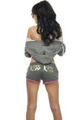 Image of Kiss Kiss Slate + Gold Booty Shorts