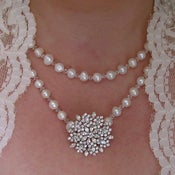 Image of SABRINA - Pearl and Crystal Bridal Necklace 