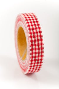 Image of 1 pk fabric tape - mini check - peppermint - FT013