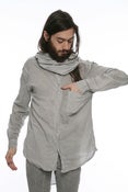 Image of (SOLD OUT) M9B - COTTON BATISTE (SUMMER-WEIGHT) BUTTON-DOWN SHIRT WITH ATTACHED LONG NECK SCARF DETA