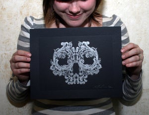 Image of Ornament(al) Skull Letterpress Print
