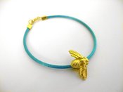 Image of Kolihaus Collection : Hand Made Bumble Bee Blue Bracelet