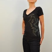Image of leafy fresh burnout vneck