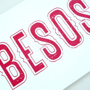 Image of Letterpress Kisses Card