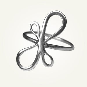 Image of Victorian Ribbon Ring, Sterling Silver