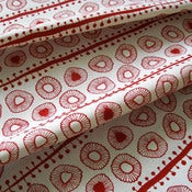 Image of Daisies 100% organic cotton fabric - red