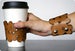 Image of NEW! leather cozy/cuff SNAP - mocha brown