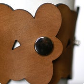 Image of NEW! leather cozy/cuff SKINNY SNAP - mocha brown