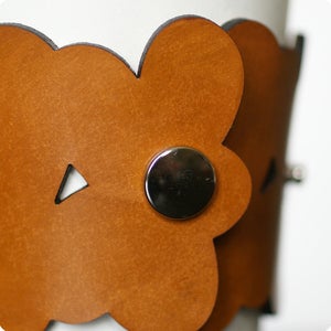 Image of NEW! leather cozy/cuff SKINNY SNAP - prairie tan