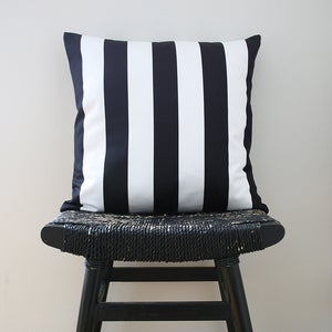 Image of BLACK WHITE STRIPES Cotton Cushion, Pillow Cover 45 x 45 cm