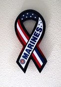 Image of MARINES - 12.5 inch Wood/Painted Support Ribbon