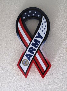 Image of ARMY - 12.5 inch Painted/Wooden Support Ribbons