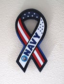 Image of NAVY - 12.5 inch Painted/Wooden Support Ribbon