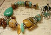 Image of Turquoise Lampwork Bracelet