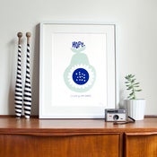 Image of Hope Screen Print ~ Aqua, Blue & White