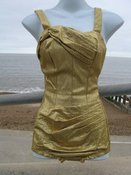 Image of Vintage Gold Lame Swimsuit - size 8/10