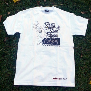 Image of ALOHA ARMY ROOTS ROCK REGGAE MAJAH RAJAH TEE WHITE