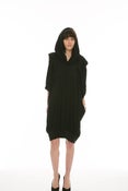 Image of (SOLD OUT) N26 - ULTRA-SOFT JERSEY BLEND GATHERED KIMONO SLEEVE OVERSIZED HOODY DRESS WITH OVERSIZED