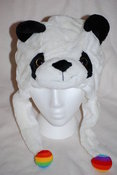 Image of Panda Hat with Pride Pom Poms